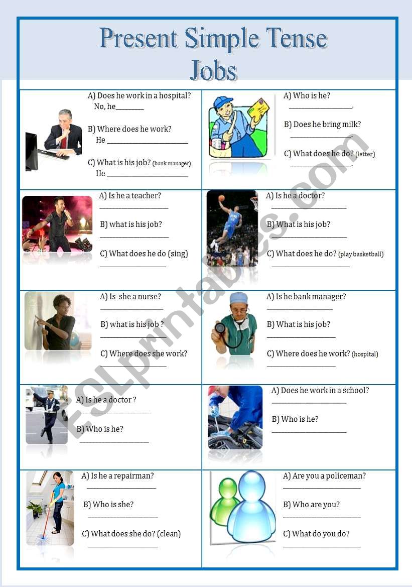 present simple tense worksheet