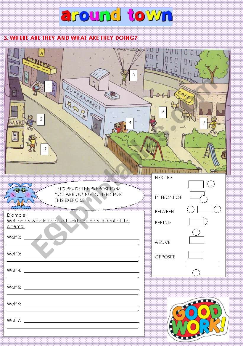 AROUND TOWN 2  worksheet