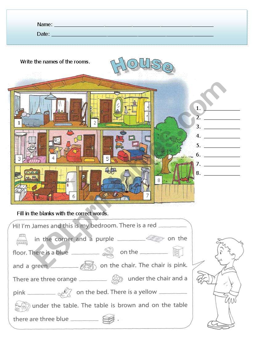 House and Furniture worksheet