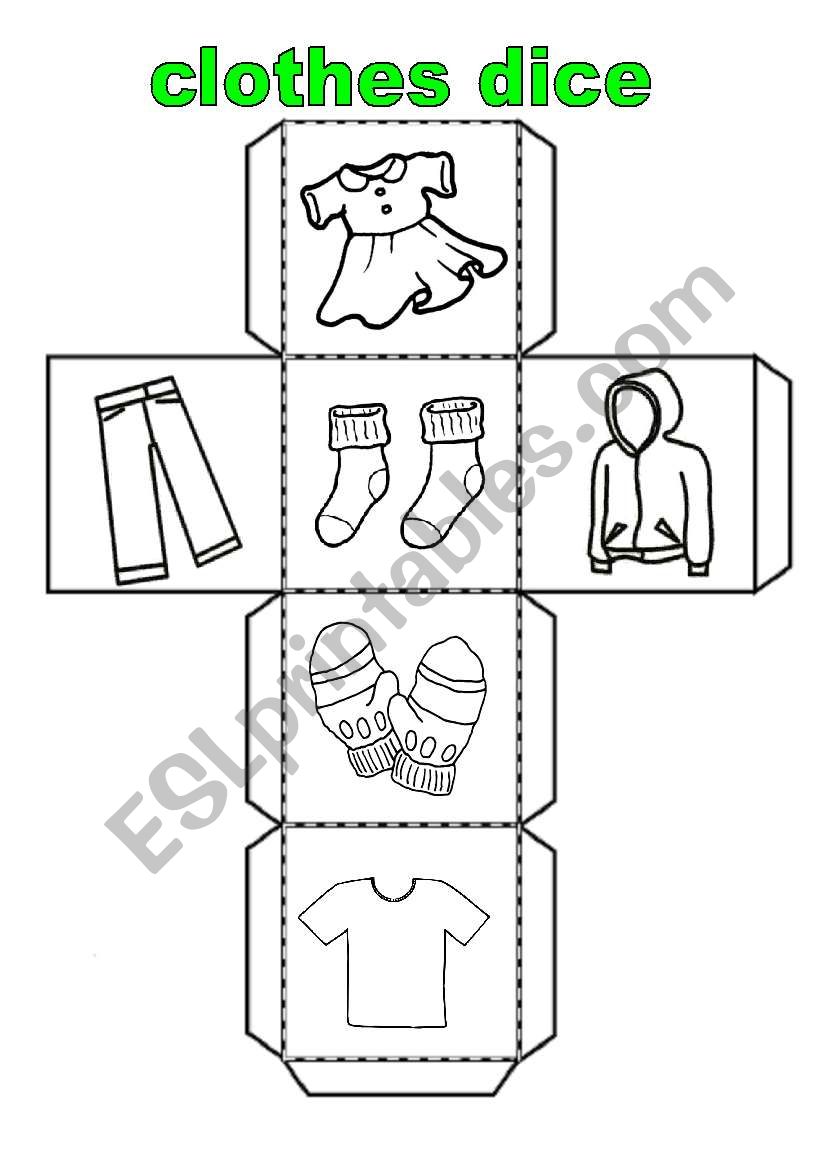 clothes dice worksheet