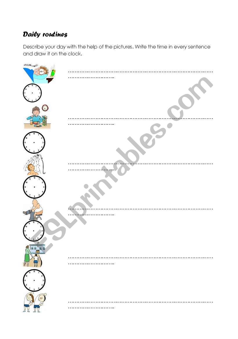 Daily Routines worksheet