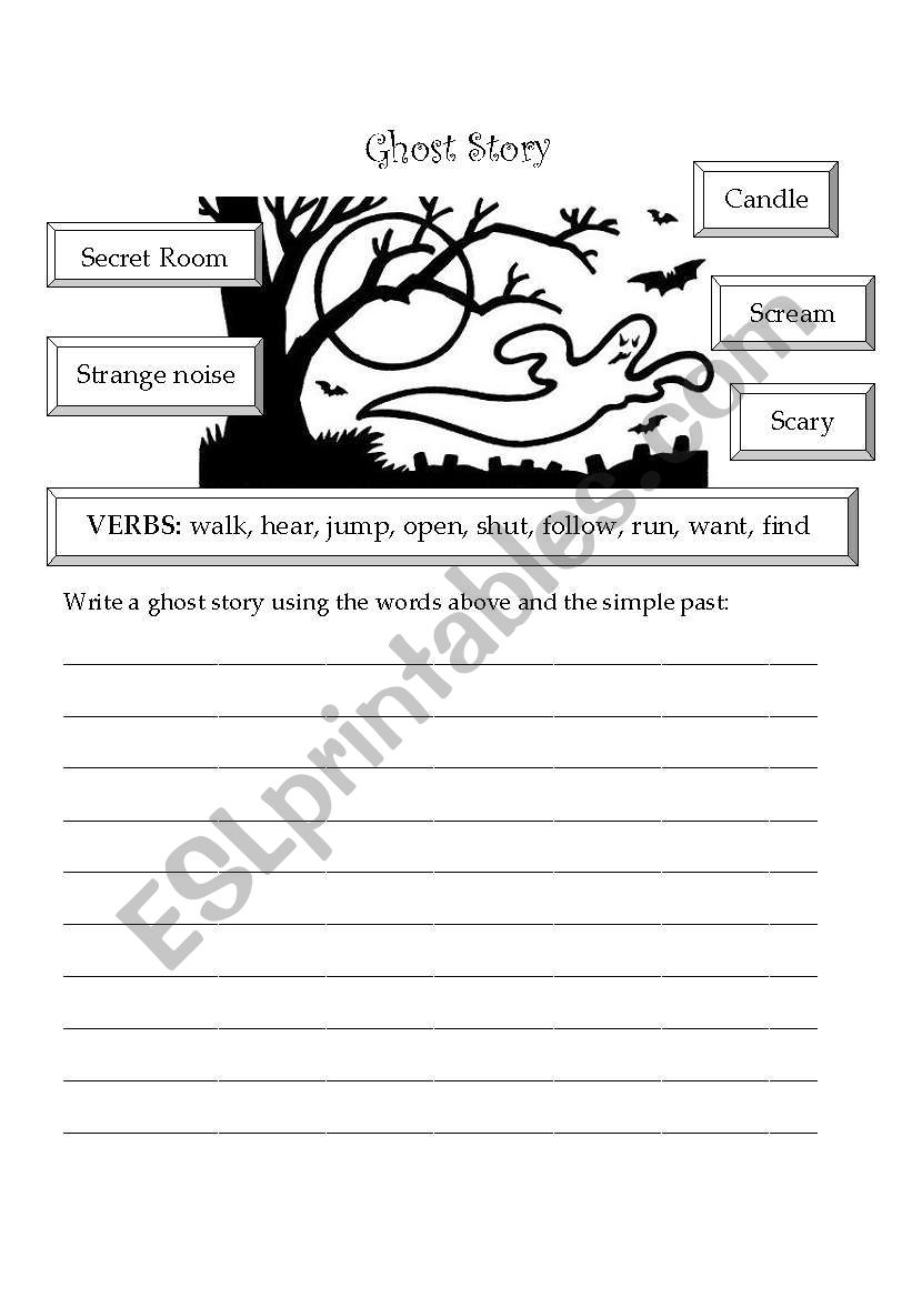 Writing a Ghost Story - ESL worksheet by cdnapoli