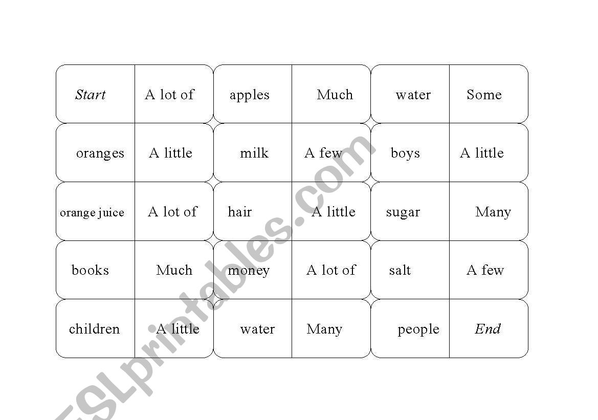 Quantifiers (Domino) worksheet