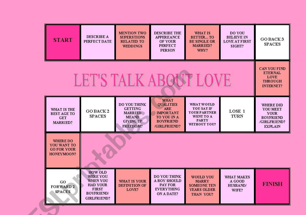 LETS TALK ABOUT LOVE worksheet