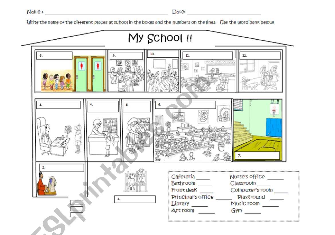  school map worksheet