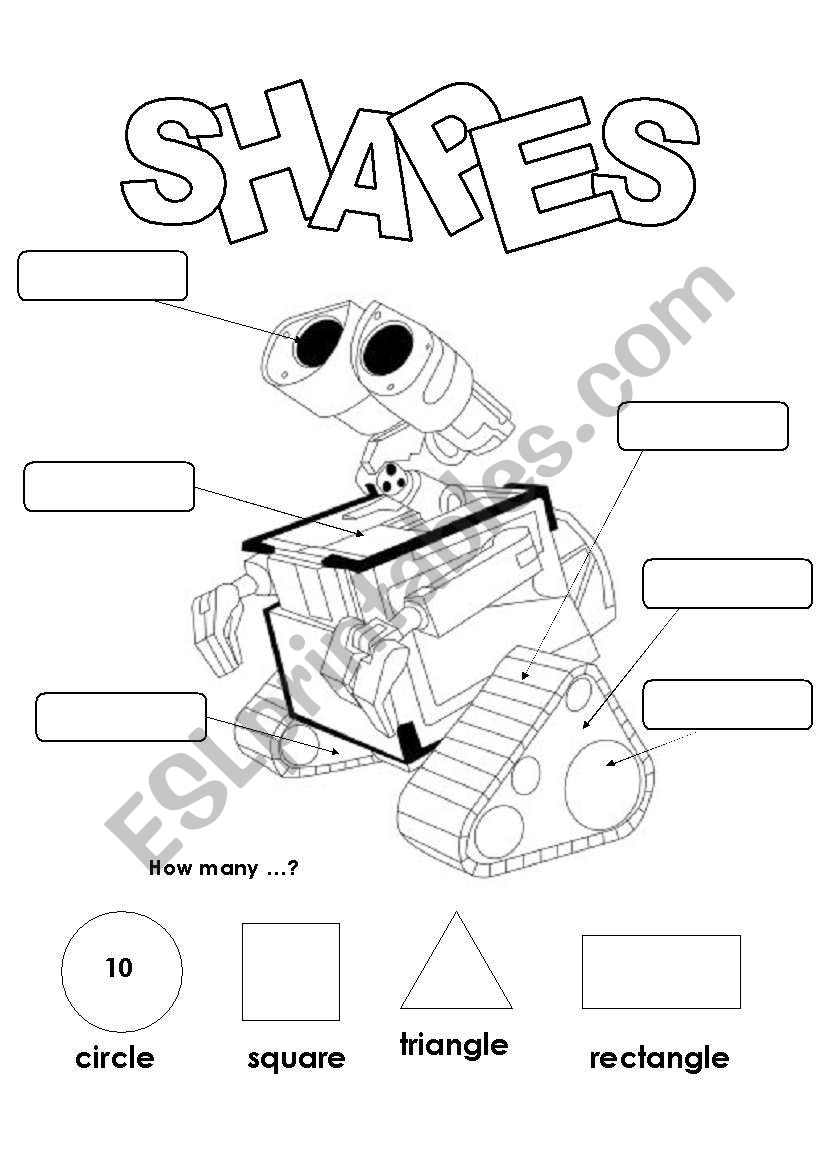 Wal E Shapes worksheet