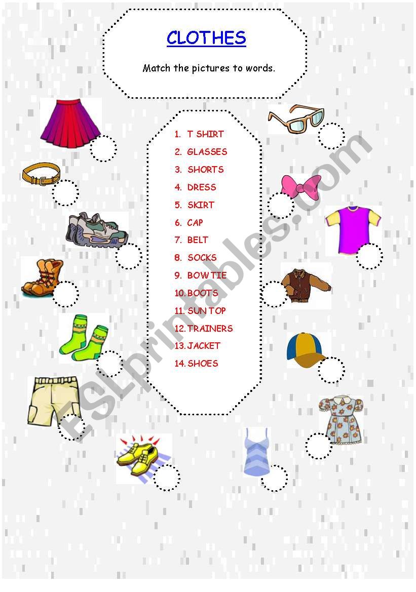 CLOTHES - REVIEW  worksheet