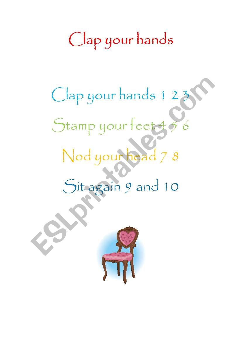 Clap your hands worksheet