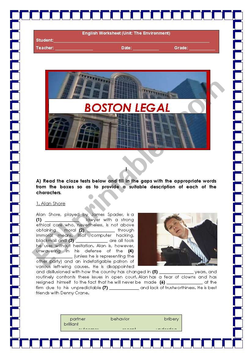 BOSTON LEGAL (topic: The Environment)