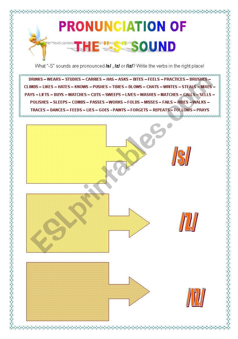 Spelling of -S worksheet