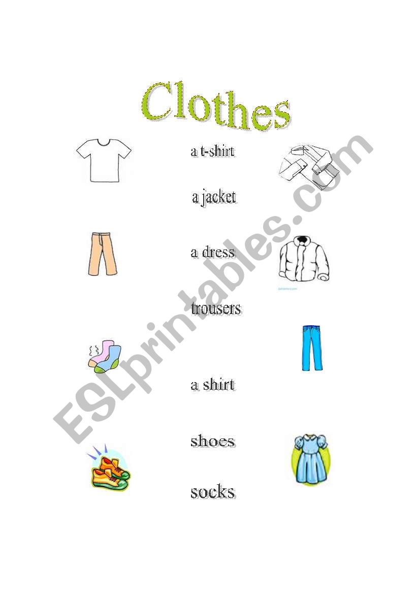 clothes worksheet