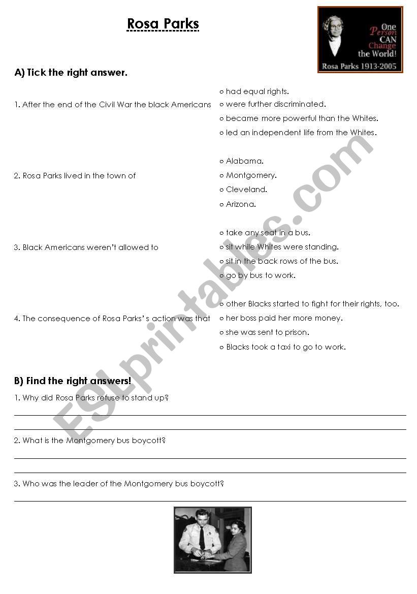 Rosa Parks worksheet