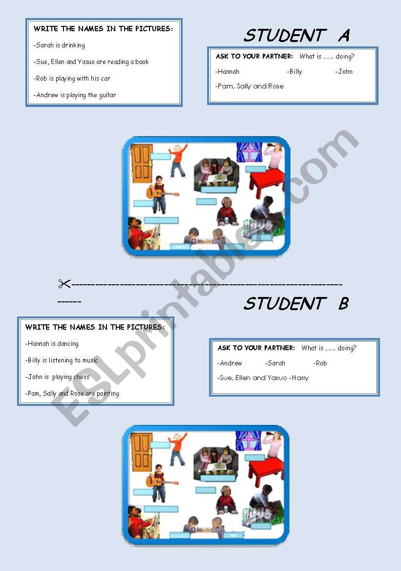 what is/are ... doing? worksheet