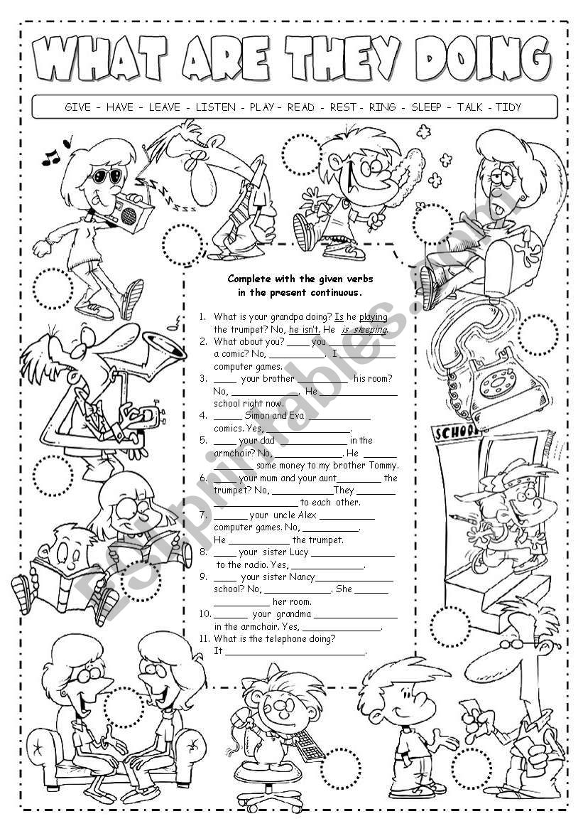 What are they doing? worksheet