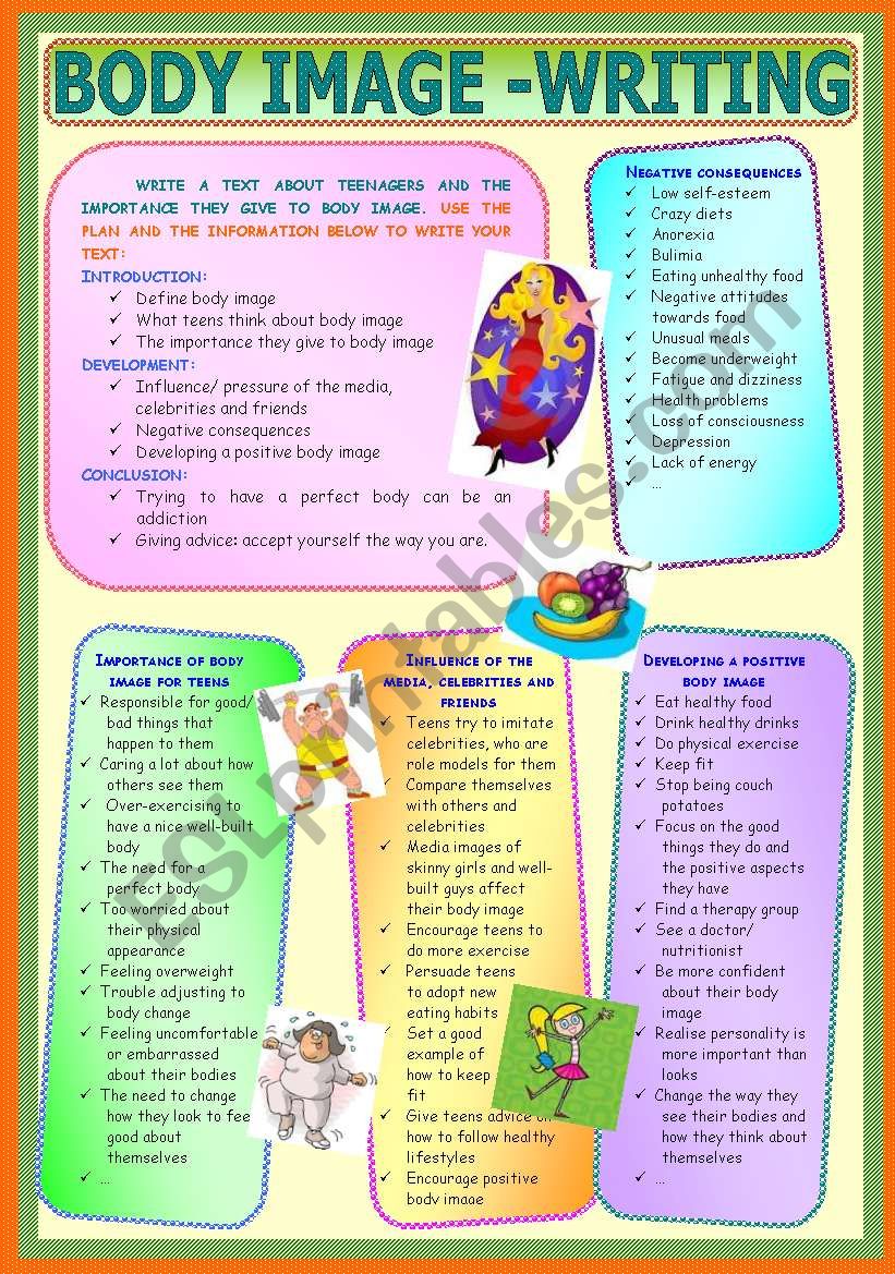 Body Image - Writing worksheet