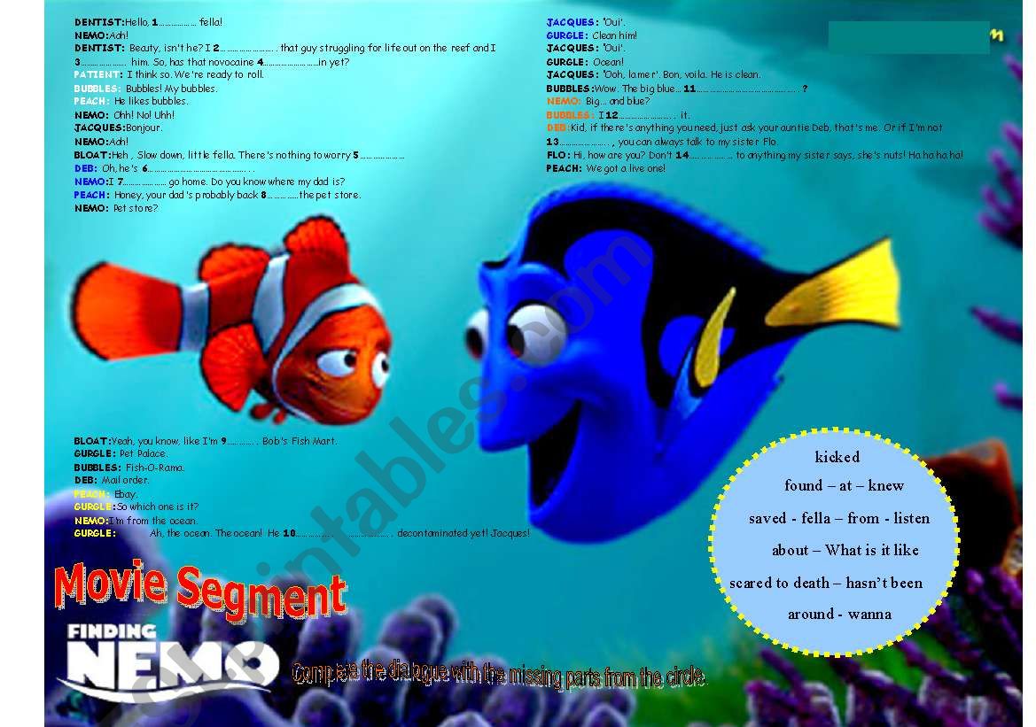 FINDING NEMO MOVIE SEGMENT 1/2 