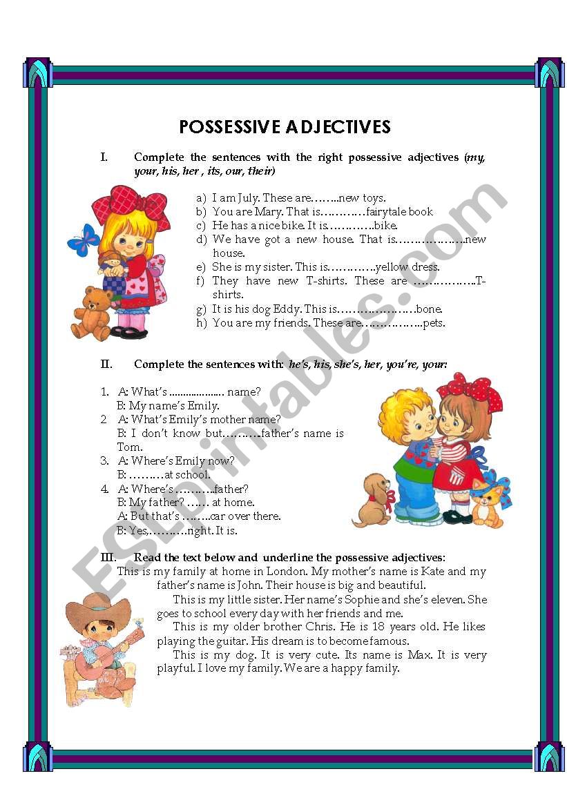 Possessive Adjectives  worksheet
