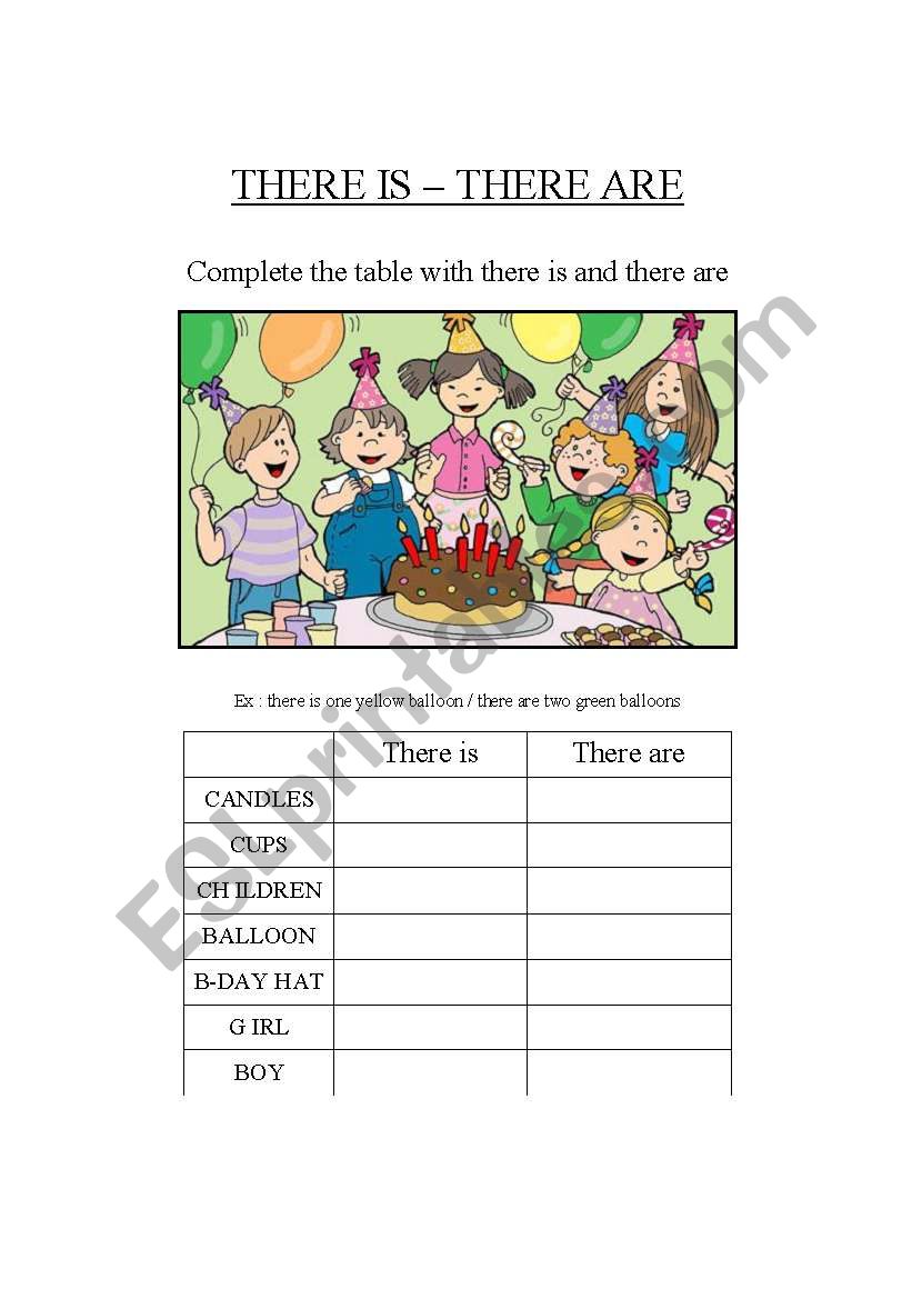 There is - There are worksheet