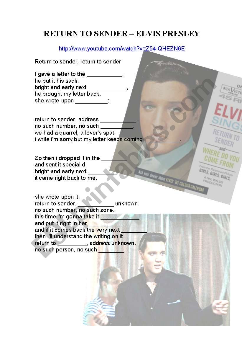 LISTENING : Elvis Presley - return to sender
