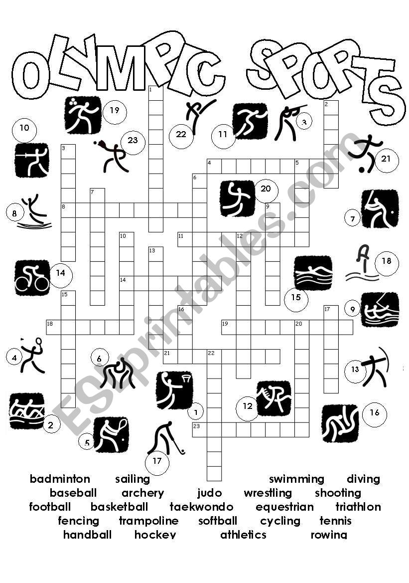 Olympic Sports Crossword worksheet