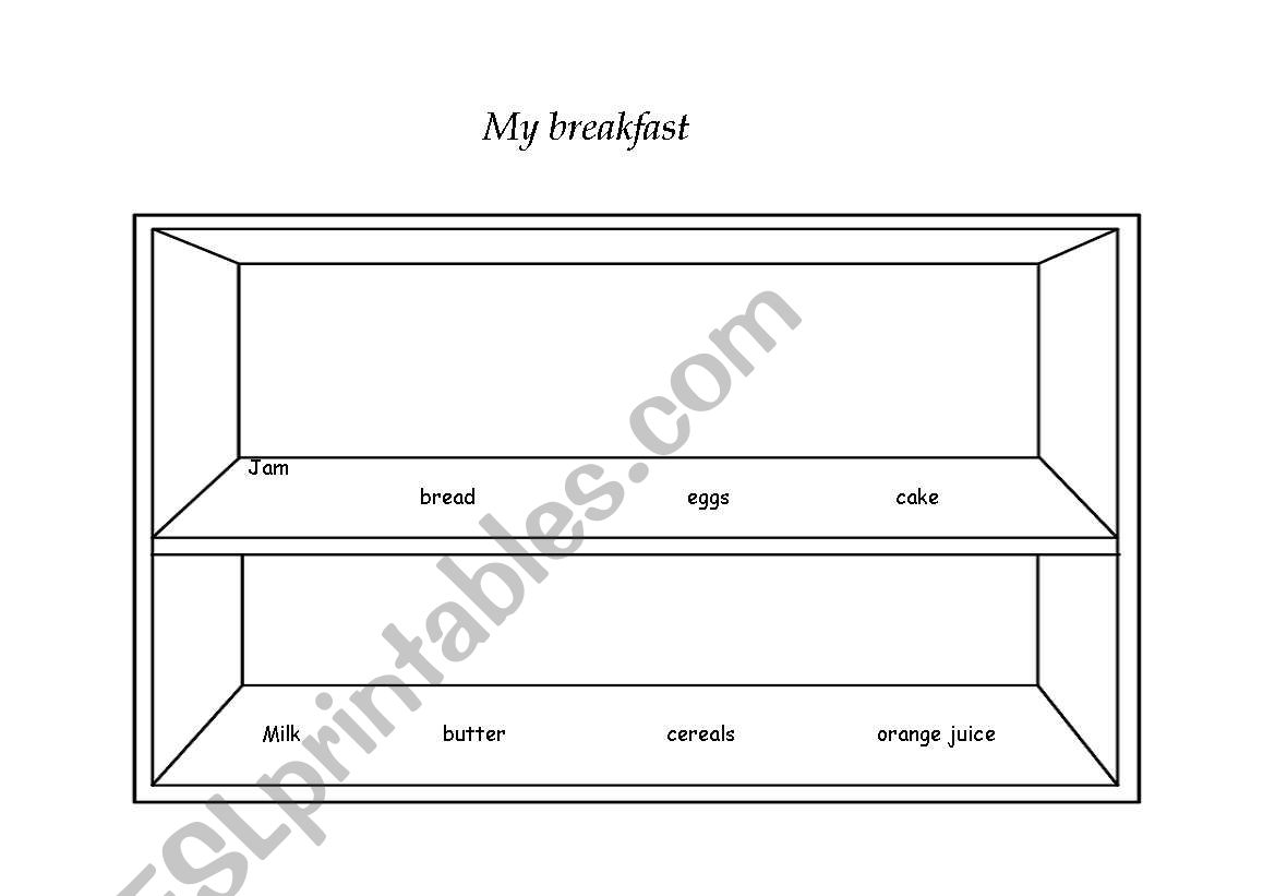 my breakfast cut and paste worksheet