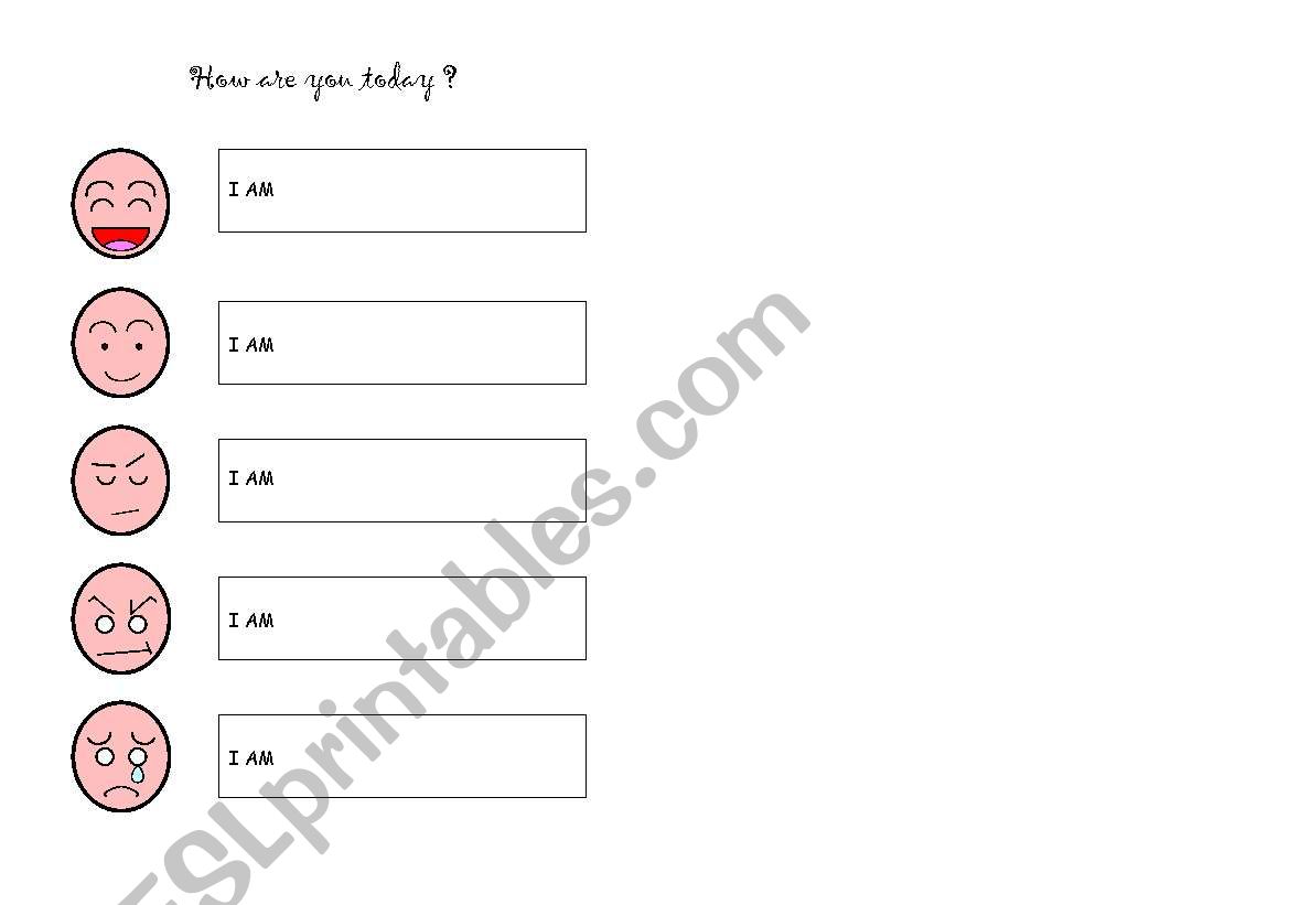 How are you today? worksheet