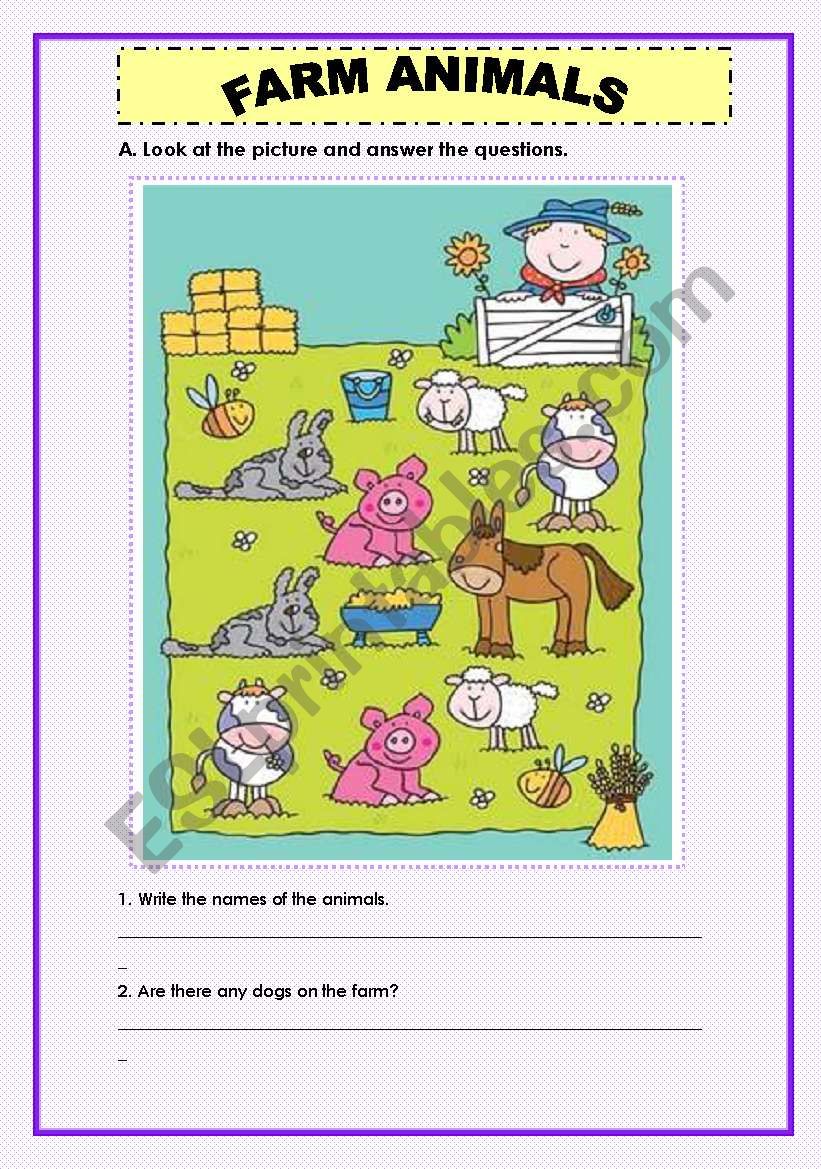 FARM ANIMALS worksheet