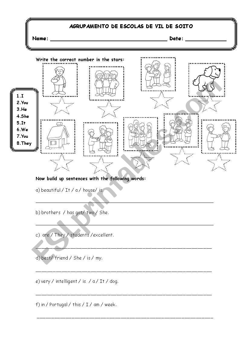 Personal pronouns worksheet