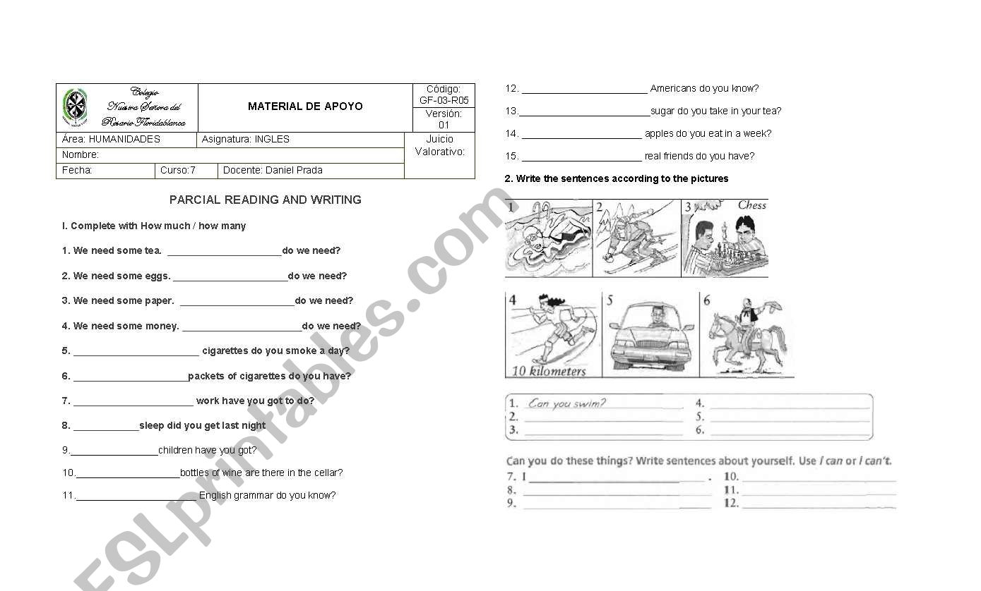 how many-can worksheet