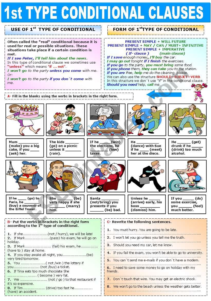 FIRST TYPE CONDITIONAL CLAUSES