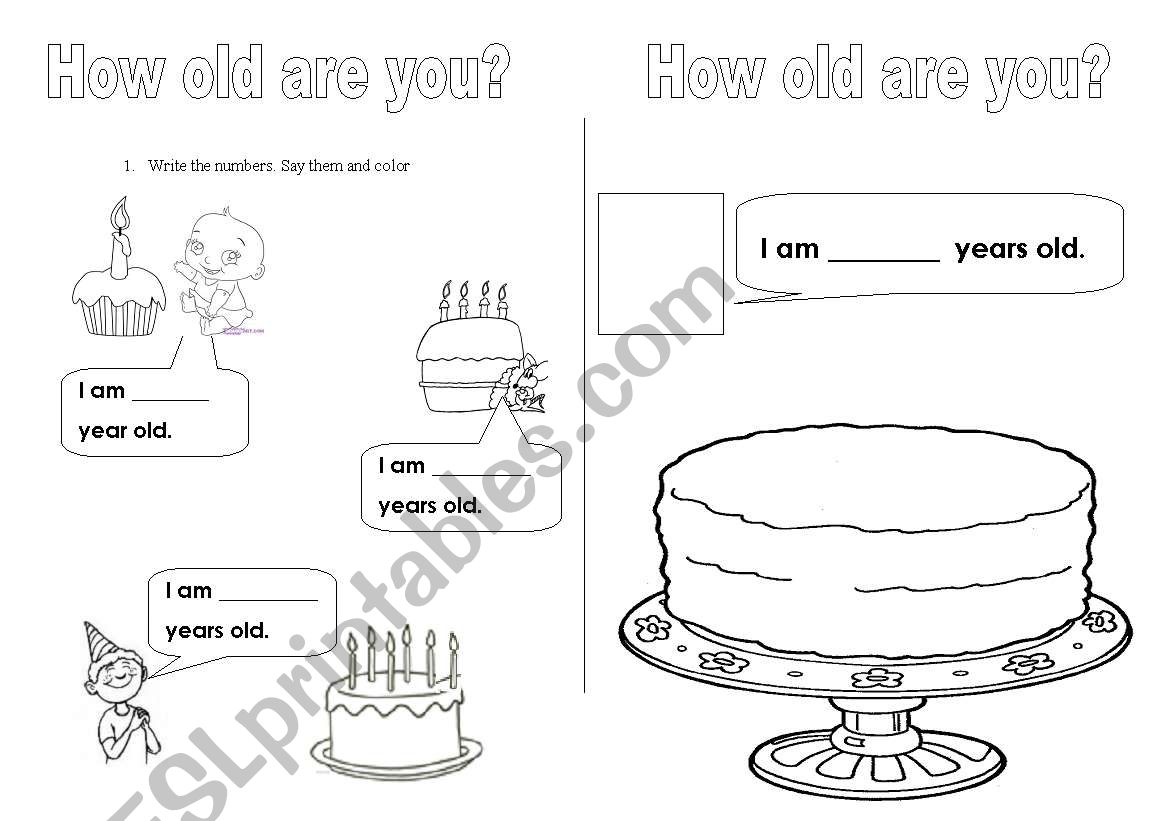 How old are you? worksheet