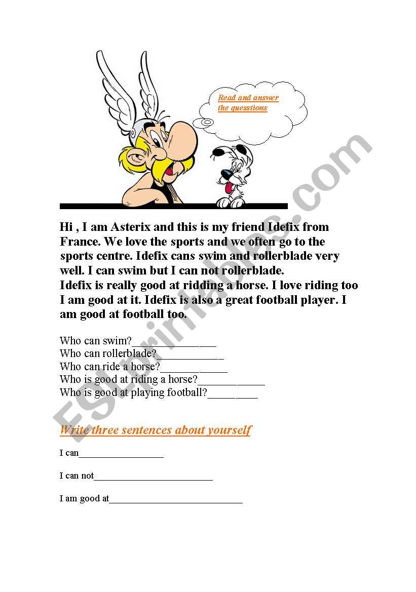 Axteriix and Idefix  worksheet