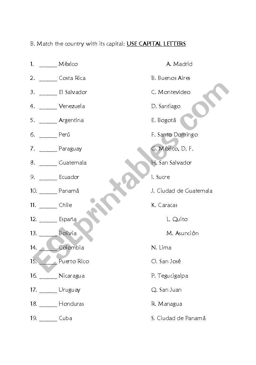 Latin American Map Quiz worksheet
