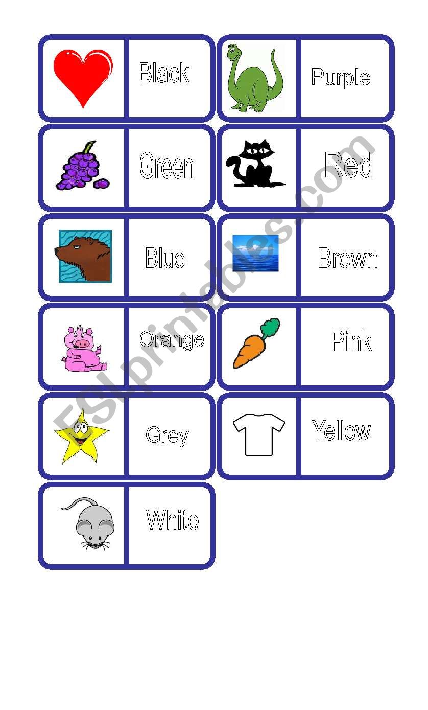 colours dominoes worksheet