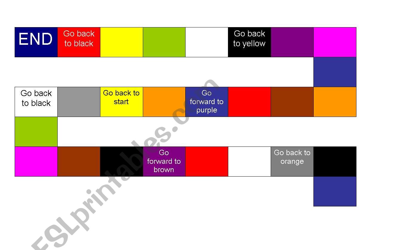 gameboard colours worksheet