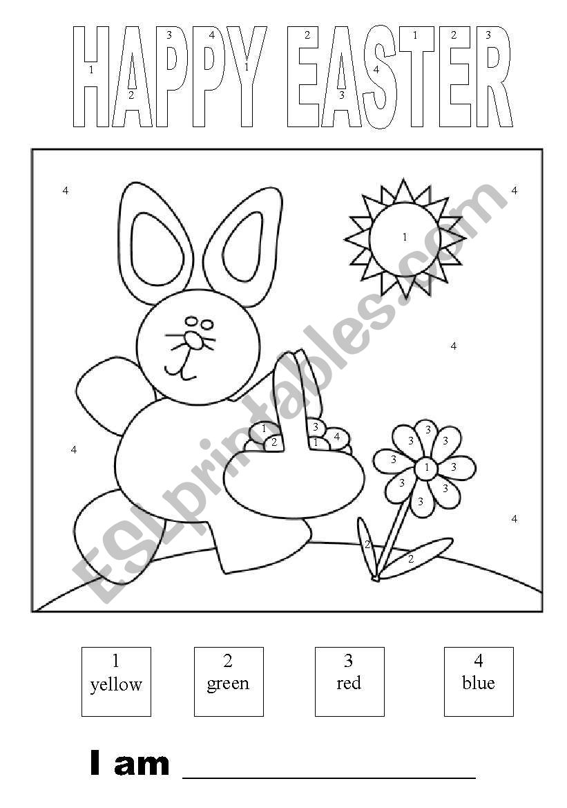 Easter and colors worksheet