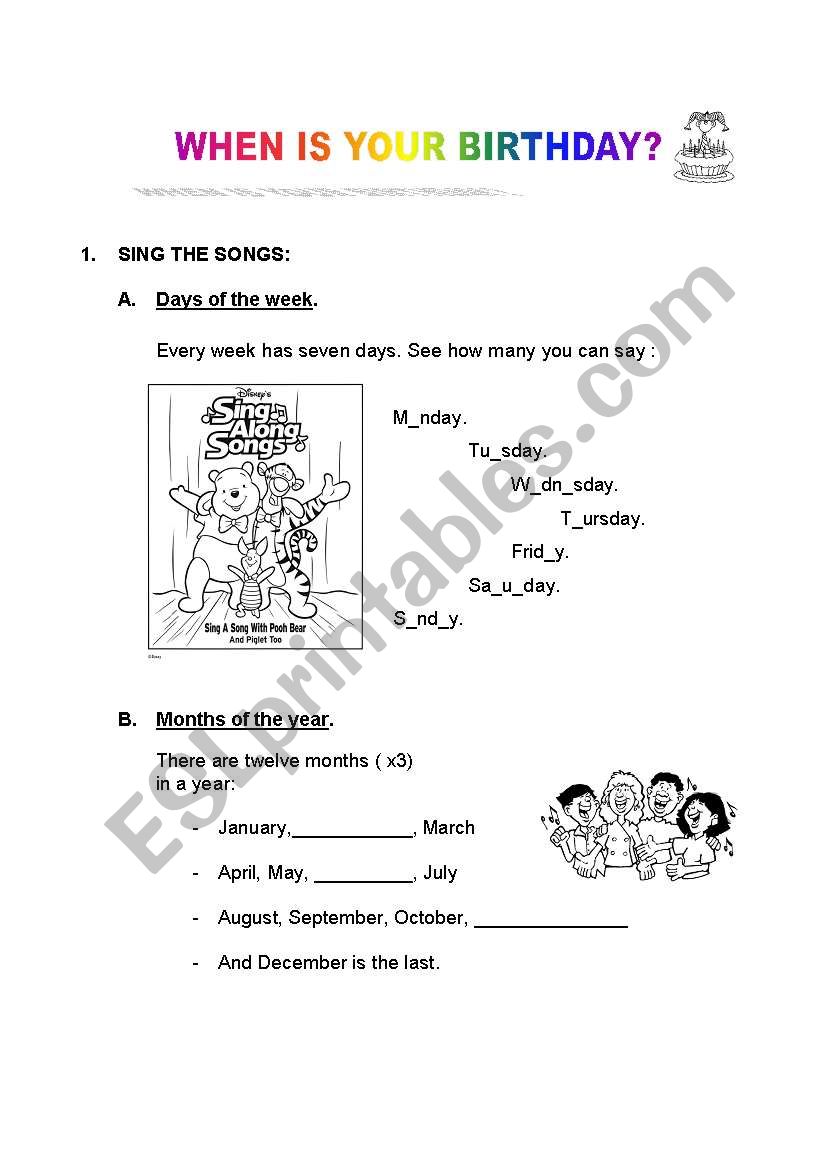 when is your birthday? worksheet