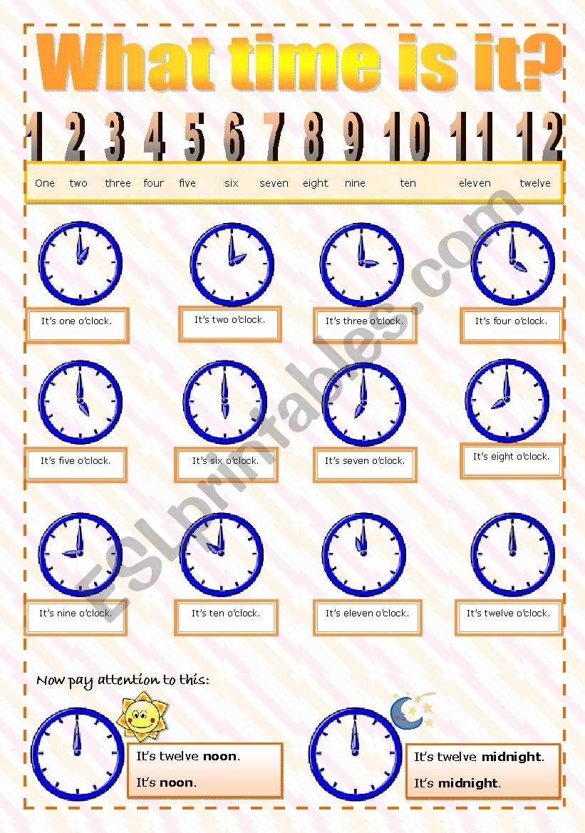 What time is it? worksheet