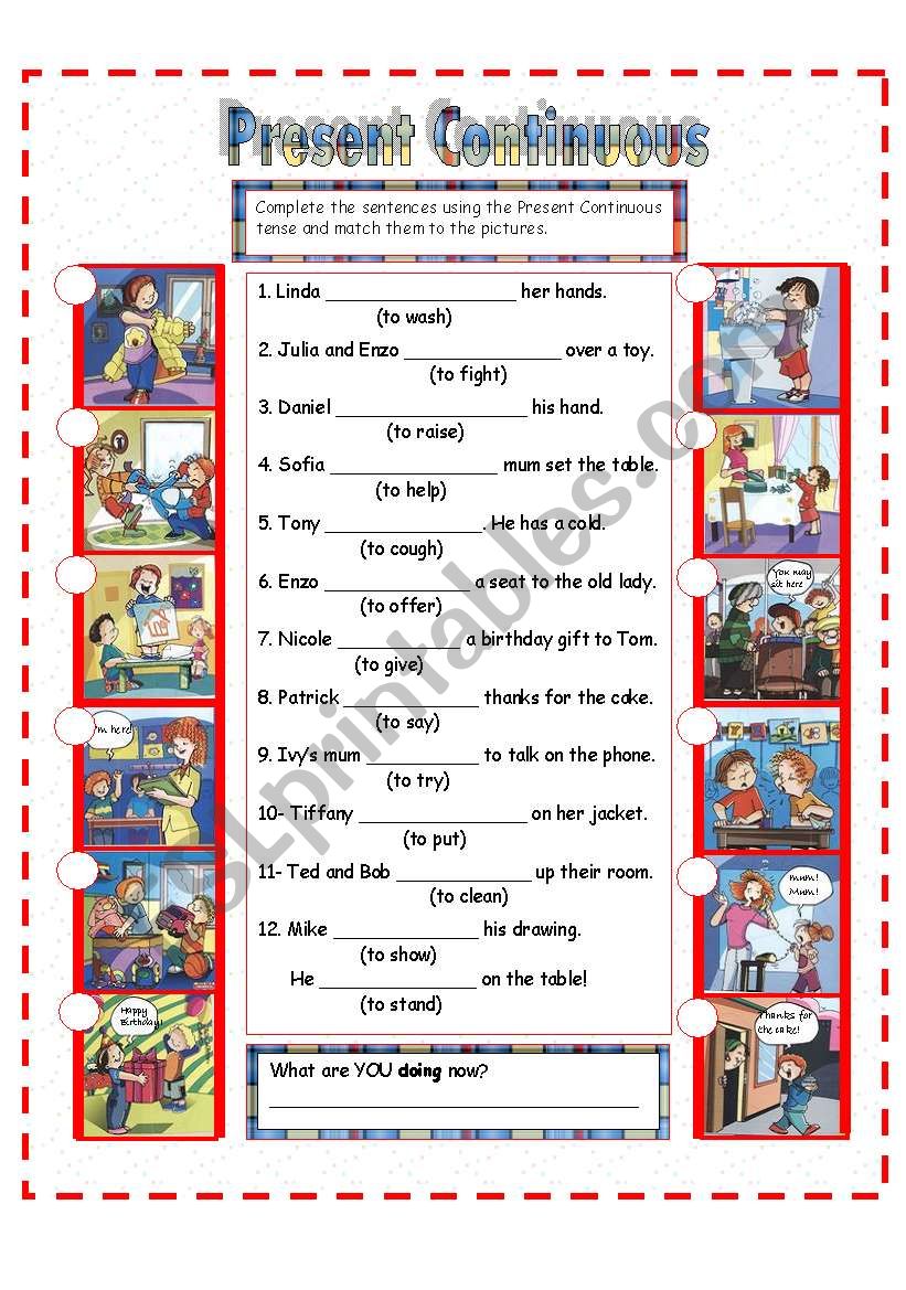 Present Continuous worksheet