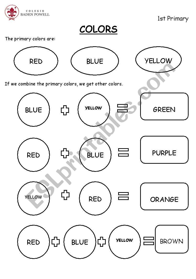 Colors worksheet