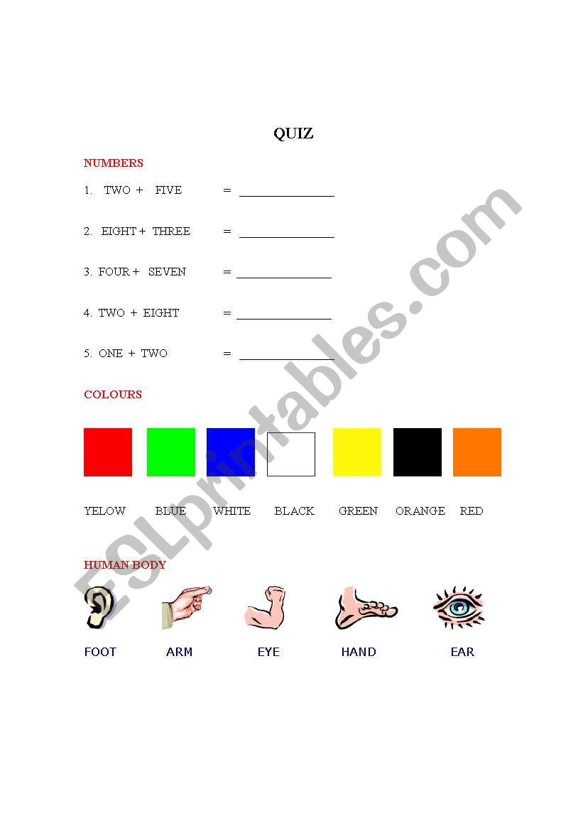 General Quiz worksheet