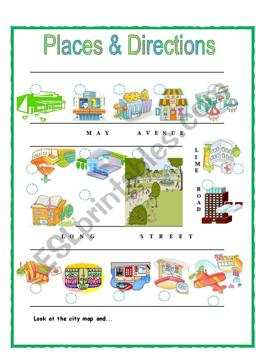 Places & Directions worksheet