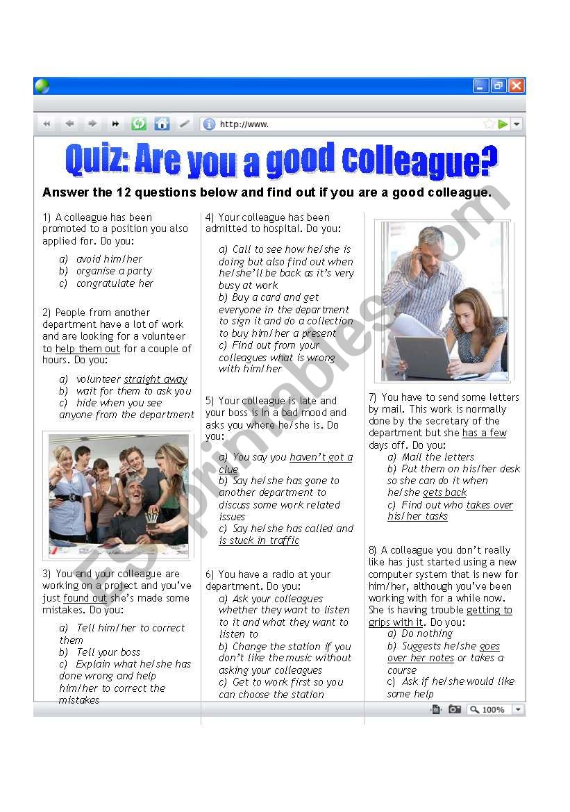 Quiz: Are you a good colleague?