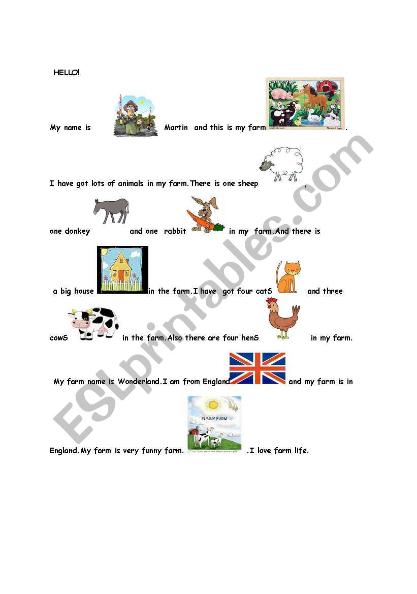 farm animals worksheet