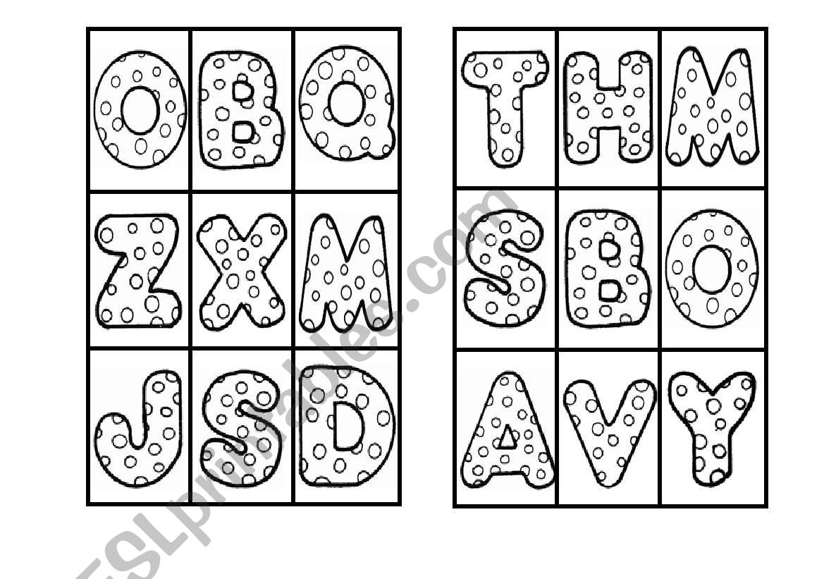 ALPHABET BINGO worksheet