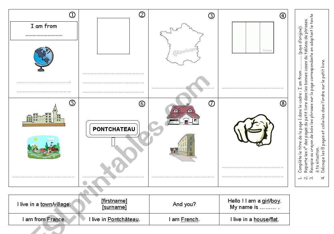 Little book about my nationality and where I live