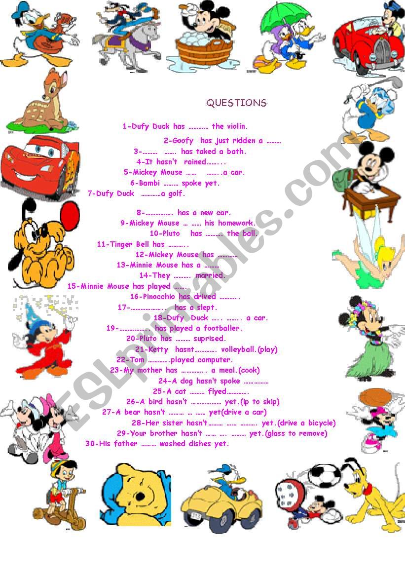 PERFECT TENSE worksheet