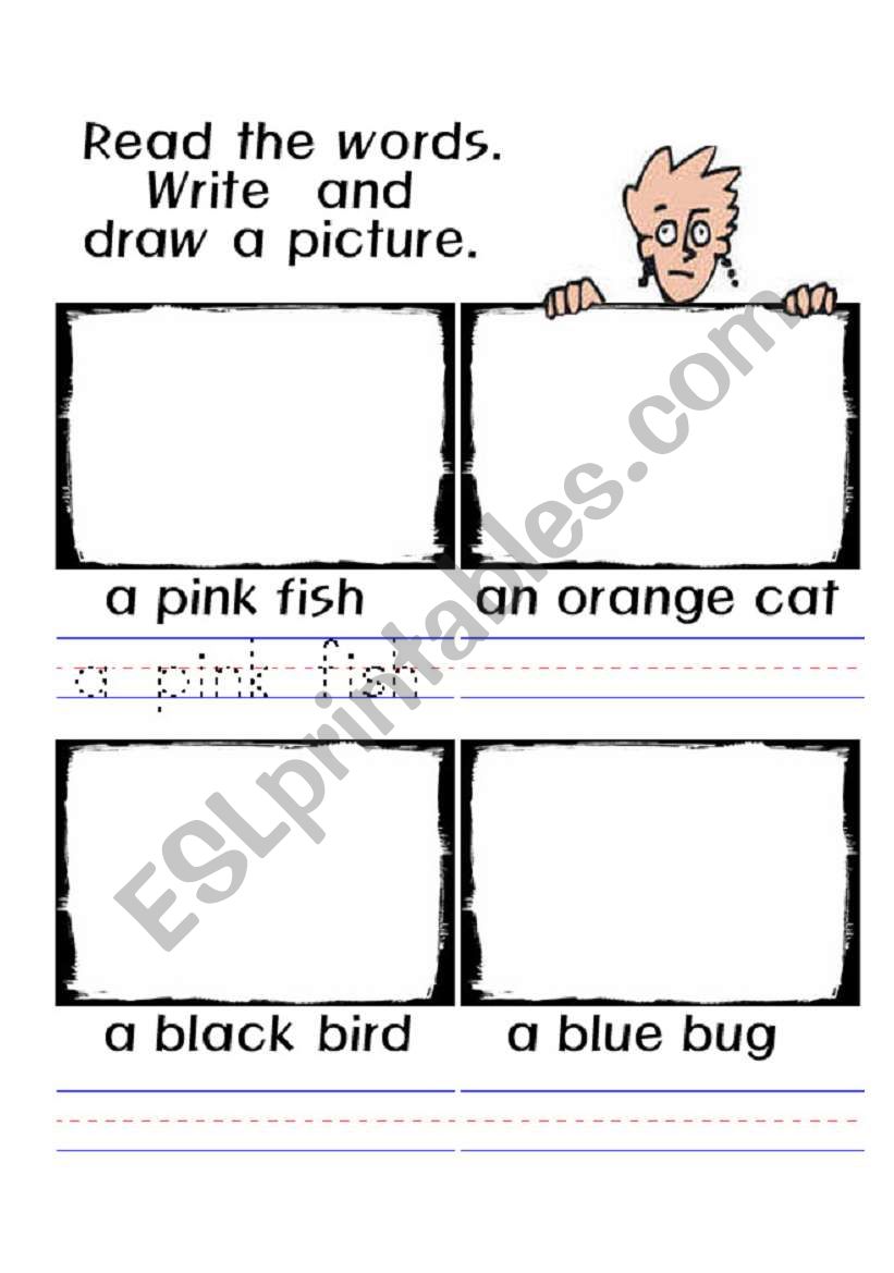 English worksheets: animals: read and draw English worksheets: animals: read and draw