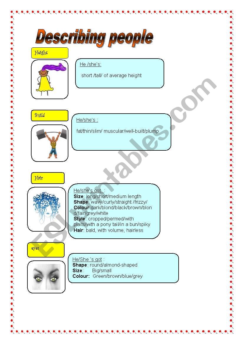 Describing people II worksheet