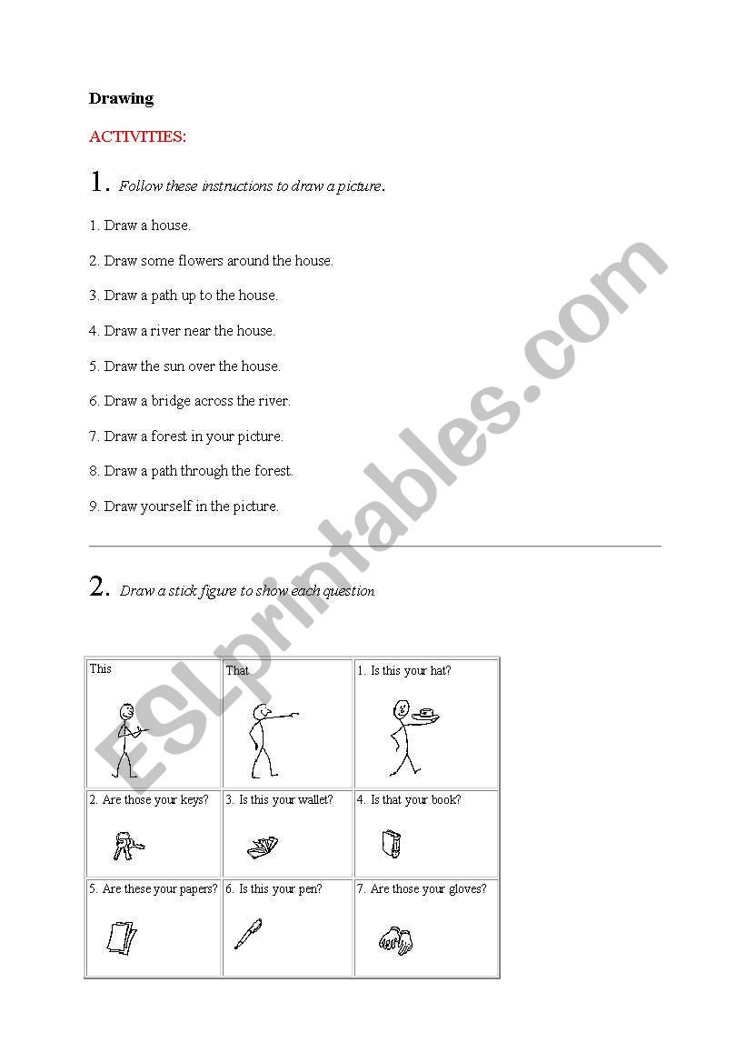 Drawing worksheet